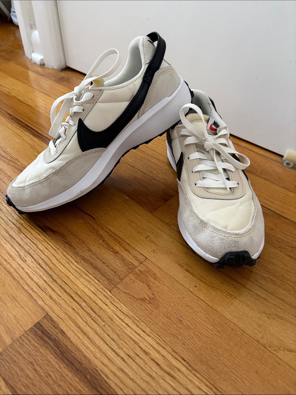 Nike Women’s Cream and Black Retro Runner Sneakers